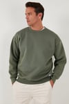 Regular Fit Bisiklet Yaka Şardonlu 2'li Paket Erkek Sweat 5905255S2 HAKİ-SİYAH