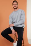 Regular Fit Bisiklet Yaka Şardonlu 2'li Paket Erkek Sweat 5905255S2 AÇIK GRİ-HAKİ