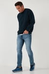 Regular Fit Bisiklet Yaka Şardonlu 2'li Paket Erkek Sweat 5905255S2 Koyu Lacivert-Koyu Lacivert