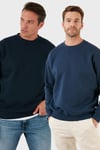 Regular Fit Bisiklet Yaka Şardonlu 2'li Paket Erkek Sweat 5905255S2 Koyu Lacivert-İndigo