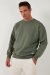 Regular Fit Bisiklet Yaka Şardonlu 2'li Paket Erkek Sweat 5905255S2 Haki-Vişne
