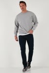 Regular Fit Bisiklet Yaka Şardonlu 2'li Paket Erkek Sweat 5905255S2 Gri Melanj-Gri Melanj