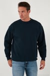 Regular Fit Bisiklet Yaka Şardonlu 2'li Paket Erkek Sweat 5905255S2 Koyu Lacivert-Siyah