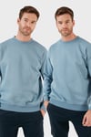 Regular Fit Bisiklet Yaka Şardonlu 2'li Paket Erkek Sweat 5905255S2 Mavi-Mavi