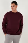 Regular Fit Bisiklet Yaka Şardonlu 2'li Paket Erkek Sweat 5905255S2 Koyu Lacivert-Vişne