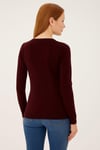 Regular Fit Bisiklet Yaka Triko Kadın Kazak 25K0779K1 BORDO