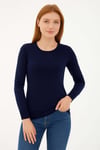 Regular Fit Bisiklet Yaka Triko Kadın Kazak 25K0779K1 LACİVERT