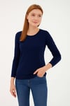 Regular Fit Bisiklet Yaka Triko Kadın Kazak 25K0779K1 LACİVERT