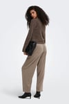 Regular Fit Bisiklet Yaka Tüylü Kadın Kazak 15374811 KOYU KAHVE