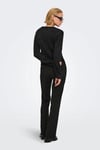 Regular Fit Bisiklet Yaka Tüylü Kadın Kazak 15374811 SİYAH
