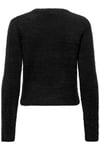 Regular Fit Bisiklet Yaka Tüylü Kadın Kazak 15374811 SİYAH