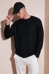 Regular Fit Bisiklet Yaka Uzun Kollu Erkek Sweat 5901066 SİYAH