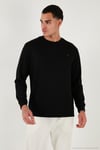 Regular Fit Bisiklet Yaka Uzun Kollu Erkek Sweat 5901066 SİYAH