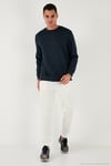 Regular Fit Bisiklet Yaka Uzun Kollu Erkek Sweat 5901066 LACİVERT