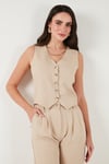 Regular Fit Bol Paça Yelekli Kadın Takım 67045162S4 TAŞ