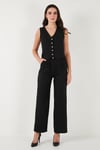 Regular Fit Bol Paça Yelekli Kadın Takım 67045162S4 SİYAH