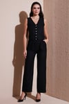 Regular Fit Bol Paça Yelekli Kadın Takım 67045162S4 SİYAH