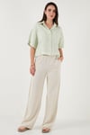Regular Fit Cep Detaylı Kısa Kollu Kadın Gömlek 6778568 MİNT