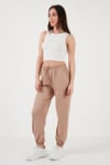 Regular Fit Cepli Kadın Eşofman Altı 5865798 BEJ