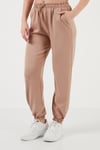 Regular Fit Cepli Kadın Eşofman Altı 5865798 BEJ
