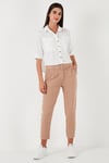 Regular Fit Çift Cepli Kısa Kollu Kadın Gömlek 5865644 EKRU