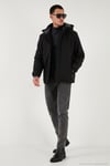 Regular Fit Çıkarılabilir Kapüşonlu Astarlı Erkek Mont 497HECTOR SİYAH