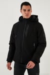 Regular Fit Çıkarılabilir Kapüşonlu Cepli Erkek Mont 497ALBERT SİYAH