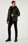 Regular Fit Çıkarılabilir Kapüşonlu Cepli Erkek Mont 497ALBERT HAKİ