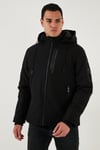 Regular Fit Çıkarılabilir Kapüşonlu Cepli Erkek Mont 497ALBERT SİYAH