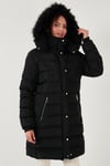 Regular Fit Çıkarılabilir Kapüşonlu Fermuarlı Cepli Şişme Kadın Mont 497EMİLY SİYAH