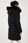 Regular Fit Çıkarılabilir Kapüşonlu Fermuarlı Cepli Şişme Kadın Mont 497EMİLY SİYAH