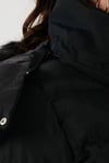 Regular Fit Çıkarılabilir Kapüşonlu Fermuarlı Cepli Şişme Kadın Mont 497EMİLY SİYAH