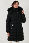 Regular Fit Çıkarılabilir Kapüşonlu Fermuarlı Cepli Şişme Kadın Mont 497EMİLY SİYAH