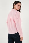 Regular Fit Çizgili Göğüs Cepli Dokulu Kadın Gömlek 6772870 Şeker Pembe