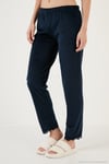 Regular Fit Dantelli Yumuşak Dokulu Sabahlıklı Kadife Kadın Pijama Takımı 6095545 LACİVERT