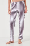 Regular Fit Desenli Bisiklet Yaka Kadın Pijama Takımı 65719102 LİLA