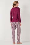 Regular Fit Desenli Bisiklet Yaka Kadın Pijama Takımı 65719102 MÜRDÜM