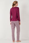 Regular Fit Desenli Bisiklet Yaka Kadın Pijama Takımı 65719102 MÜRDÜM