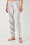 Regular Fit Desenli Bisiklet Yaka Kadın Pijama Takımı 65719102 GRİ