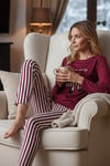 Regular Fit Desenli Bisiklet Yaka Kadın Pijama Takımı 65719102 MÜRDÜM