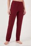 Regular Fit Desenli Bisiklet Yaka Kısa Kollu Kadın Pijama Takımı 65770823 BORDO