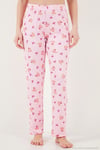 Regular Fit Desenli V Yaka Kısa Kollu Kadın Pijama Takımı 65770836 PEMBE