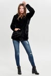 Regular Fit Dik Yaka Cepli Yumuşak Dokulu Suni Kürk Onlvida Kadın Mont 15164600 SİYAH