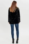Regular Fit Dik Yaka Cepli Yumuşak Dokulu Suni Kürk Onlvida Kadın Mont 15164600 SİYAH