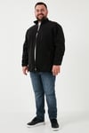 Regular Fit Dik Yaka Fermuarlı Büyük Beden Polar Erkek Hırka 5906028B SİYAH