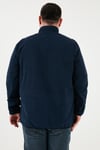 Regular Fit Dik Yaka Fermuarlı Büyük Beden Polar Erkek Hırka 5906028B LACİVERT