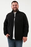Regular Fit Dik Yaka Fermuarlı Büyük Beden Polar Erkek Hırka 5906028B SİYAH