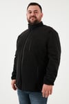 Regular Fit Dik Yaka Fermuarlı Büyük Beden Polar Erkek Hırka 5906028B SİYAH