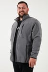 Regular Fit Dik Yaka Fermuarlı Büyük Beden Polar Erkek Hırka 5906028B GRİ