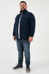 Regular Fit Dik Yaka Fermuarlı Büyük Beden Polar Erkek Hırka 5906028B LACİVERT